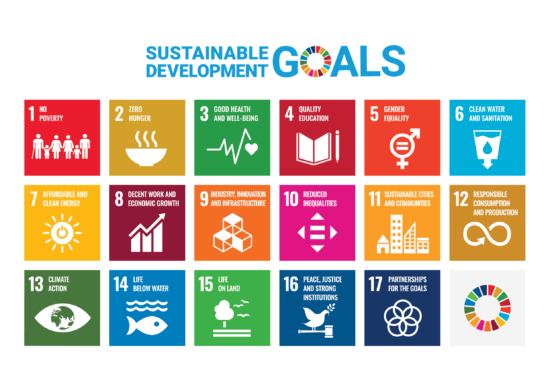 A poster showing the 17 Sustainable Development Goals.