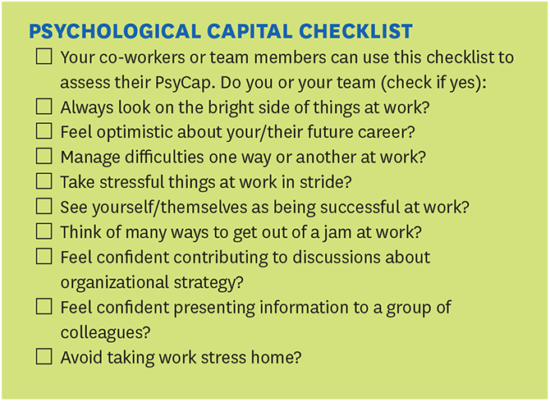 Psychological capital checklist