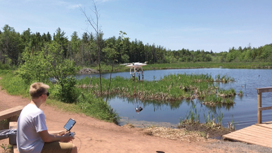 Fredericton, N.B. students used drones, microcontrollers, 3D design and printing, robotics, and coding to collect water samples without disturbing sensitive wetlands.